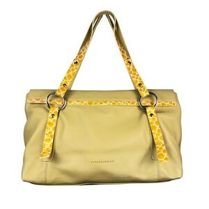 Vintage Marco Buggiani Italian Leather Shoulder Bag Giraffe Print Italy